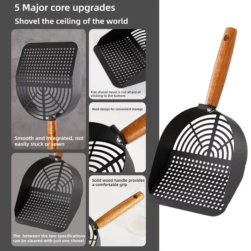 Stainless Steel Cat Litter Scoop Long Handle Pet Waste Shovel Cleaning Tool Toilet Garbage Picker Litter Box Cats Supplies