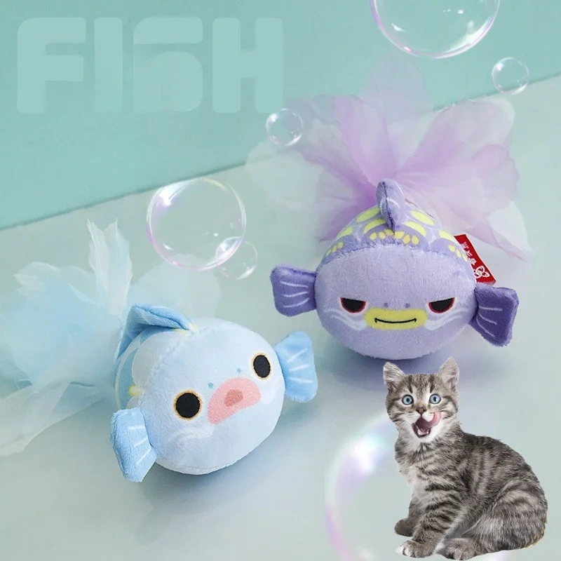 Cat Toys Catnip Fish Sound Pet Toys with Bell Interactive Cat Playing Toy Teeth Grinding Cat Kitten Catnip Toys