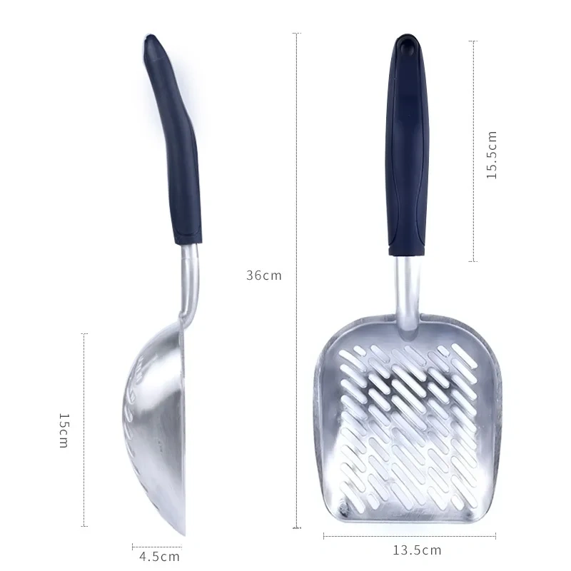 Cat Litter Scoop Big Metal Litter Scoop for Kitty Sifter with Deep Shovel and Ergonomic Handle Made of Heavy Duty Solid Aluminum