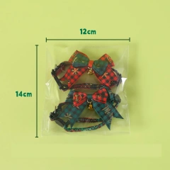 Jingle&Sparkle Merry Christmas Pet Bow Collar Anti-Choke Adjustable with Plaid Gold Foil Bows & Bells Festive Neckwear Cats Dogs