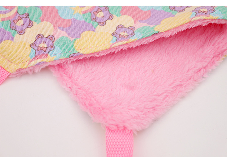 Pet cat hammock with plush lining, double-sided and reversible