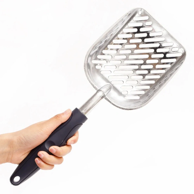 Cat Litter Scoop Big Metal Litter Scoop for Kitty Sifter with Deep Shovel and Ergonomic Handle Made of Heavy Duty Solid Aluminum