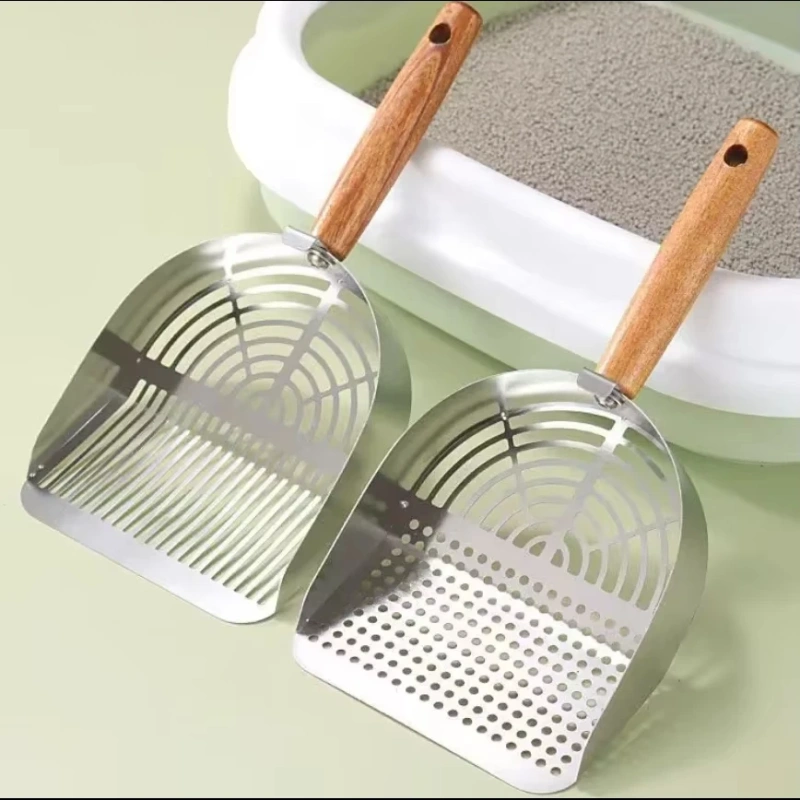 Stainless Steel Cat Litter Scoop Long Handle Pet Waste Shovel Cleaning Tool Toilet Garbage Picker Litter Box Cats Supplies