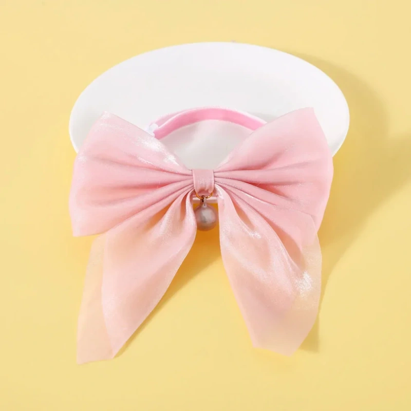 Breakaway Cat Collar with Bell Adjustable Velvet Cat Big Bowtie Collar Wedding Christmas Pet Accessories for Puppies Small Dogs