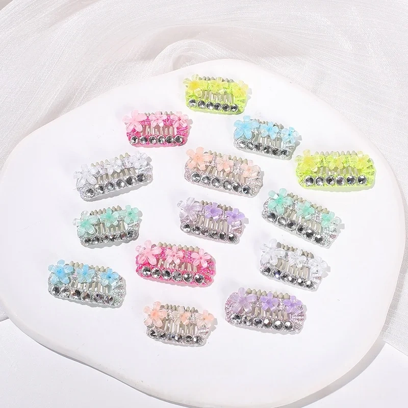 Pet Hairpin with Diamond Resin Flower Stainless Steel Pet Bb Clip Bichon Yorkshire Marzis Dog Hairpin