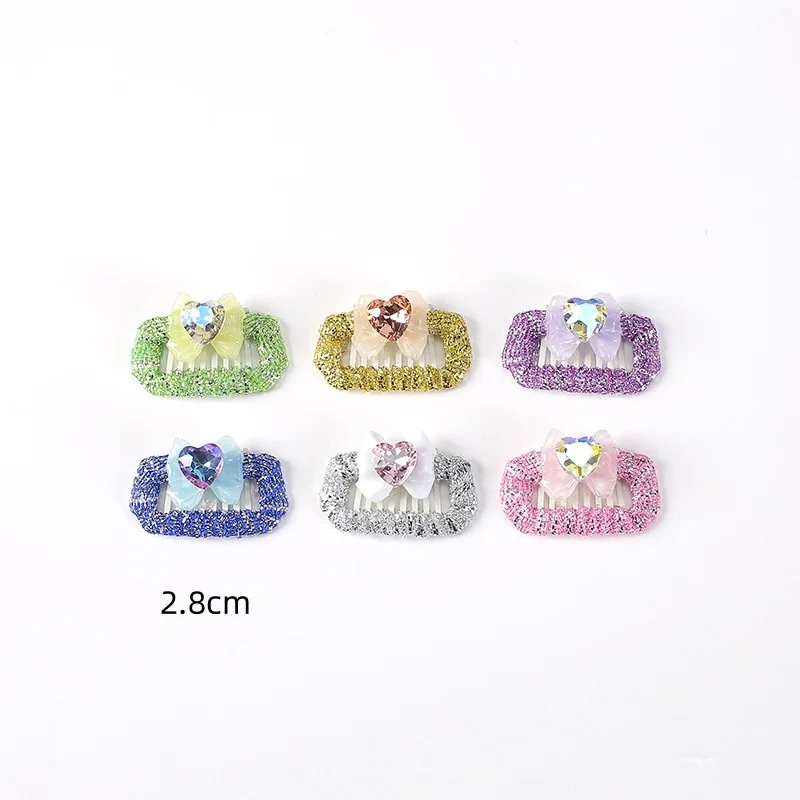 Random Color 5 Pet Hairpins, Colored Onion, Rope with Diamonds, Pet Headdress, Yorkshire Teddy Schnauzer, Marzis, Dog Hairpin