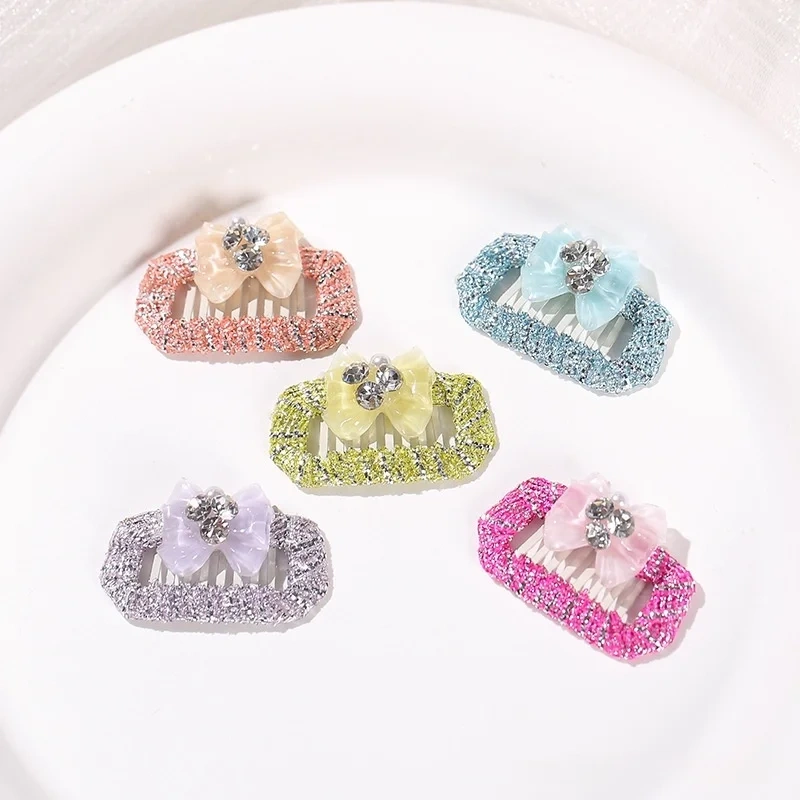 Random Color 5 Pet Hairpins, Colored Onion, Rope with Diamonds, Pet Headdress, Yorkshire Teddy Schnauzer, Marzis, Dog Hairpin