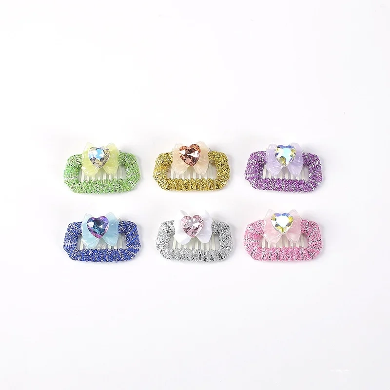 Random Color 5 Pet Hairpins, Colored Onion, Rope with Diamonds, Pet Headdress, Yorkshire Teddy Schnauzer, Marzis, Dog Hairpin