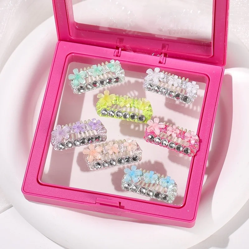 Pet Hairpin with Diamond Resin Flower Stainless Steel Pet Bb Clip Bichon Yorkshire Marzis Dog Hairpin