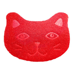 Waterproof Pet Litter Mat High Resilience Fiber Cat Layer Small Kitten Face Paw Pattern