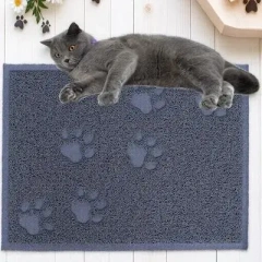 30x40cm Cat Litter Mat PVC Plastic Water Resistant Non Slip Pet Cleaning Carpet for Cats Dogs Gray