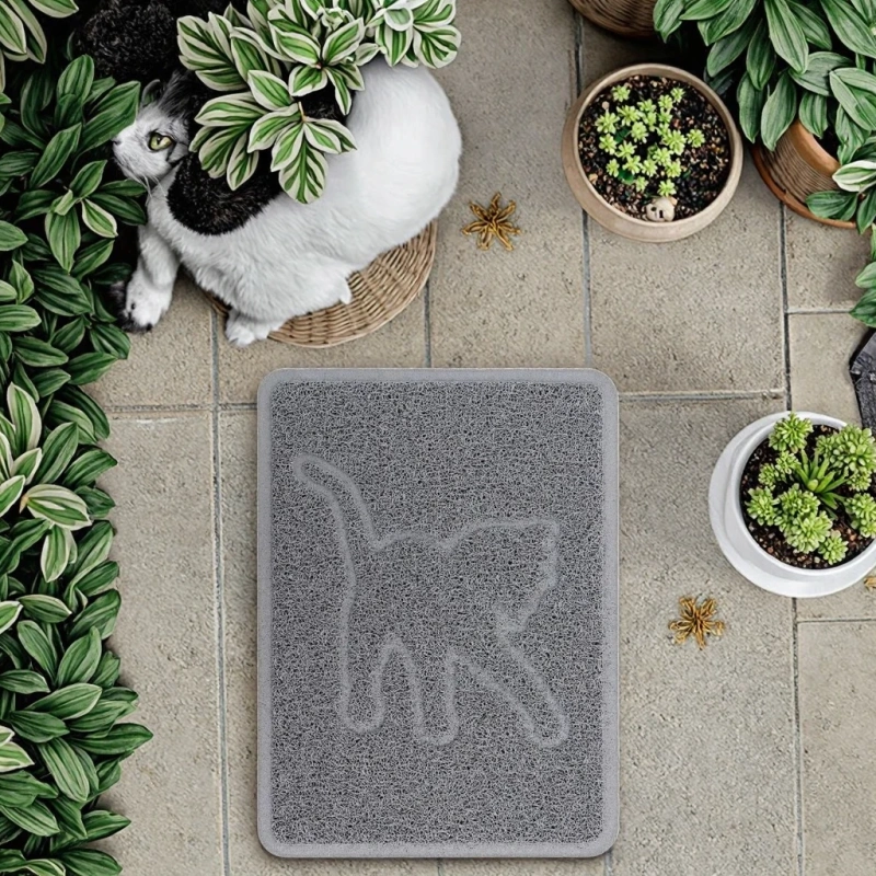 Hot Sale PVC Pet Door Mat Solid Pattern Dust Removal Foot Mat Plastic Cat Litter & Toilet Mat for Dogs