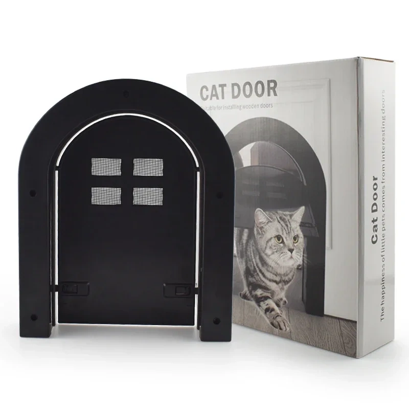 Pet Door 1PC Cat and Dog Plastic Screen Free Entry Magnetic with Window Flap Indoor Outdoor Pet Products