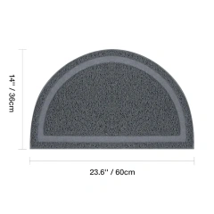Waterproof Half Circle PVC Cat Litter Mat Non-Slip Solid Pet Mat for Cats and Small Animals