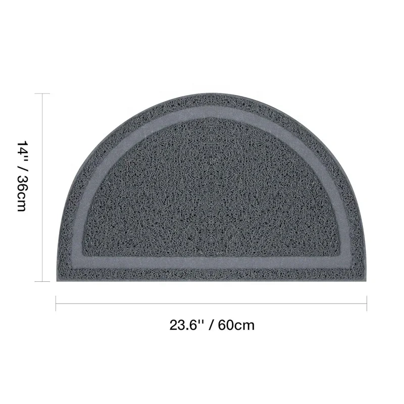 Waterproof Half Circle PVC Cat Litter Mat Non-Slip Solid Pet Mat for Cats and Small Animals