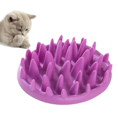 Slow Feed Pet Jungle Shaped Dog Feeding For Puppy Small Pets Purple Lightweight Non-Slip Travel Bowl Pet Slow Feeder Dog