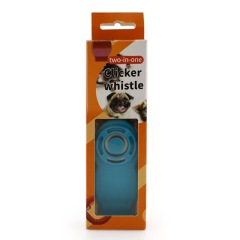 2-in-1 '8'-shaped Pet Dog Training Clicker & Whistle Multi-Color Made of Durable EVA Material