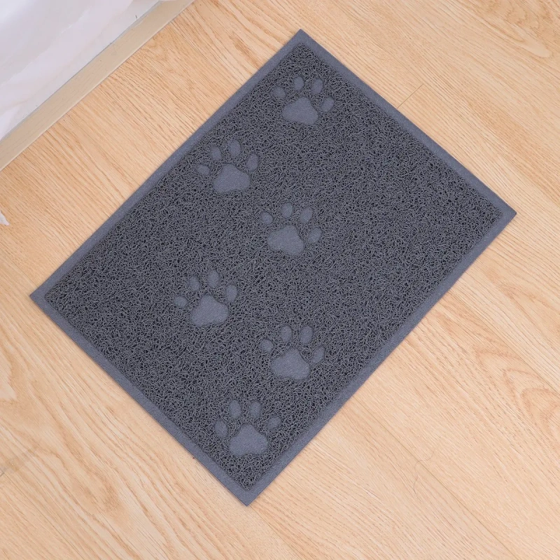 30x40cm Cat Litter Mat PVC Plastic Water Resistant Non Slip Pet Cleaning Carpet for Cats Dogs Gray