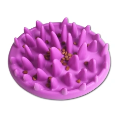 Slow Feed Pet Jungle Shaped Dog Feeding For Puppy Small Pets Purple Lightweight Non-Slip Travel Bowl Pet Slow Feeder Dog