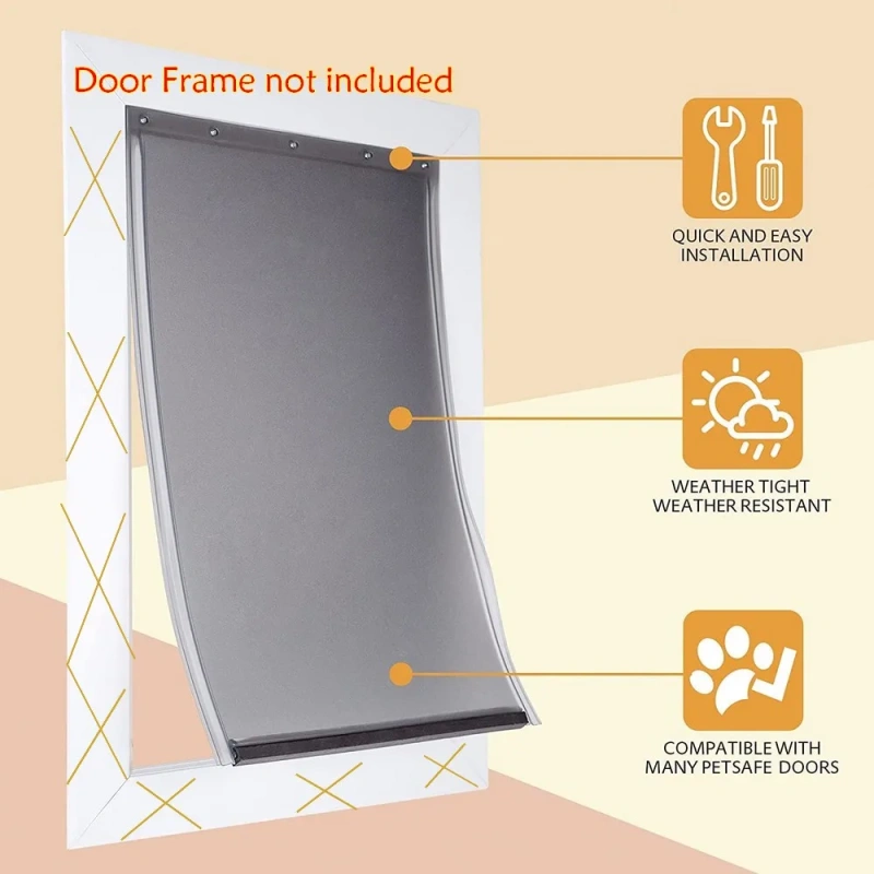 M - Extra Large Dog Pet Door Replacement Flap compatible with PAC11-11038/11038/11040 Most Energy Efficient Less Shrinkage BPA F