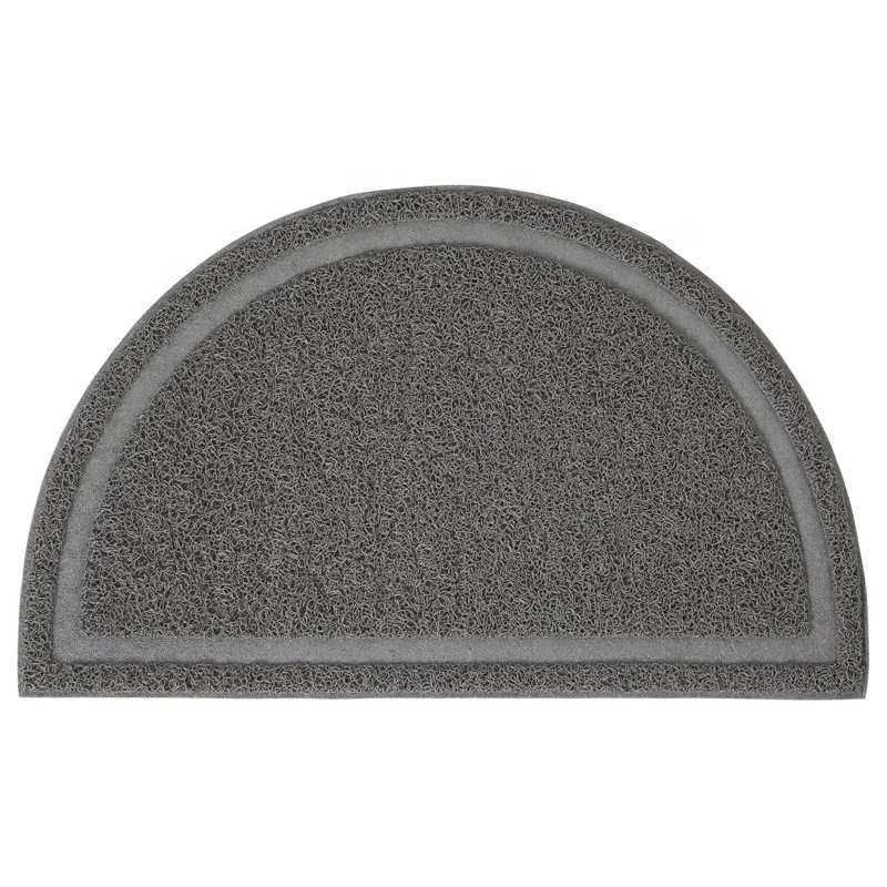 Waterproof Half Circle PVC Cat Litter Mat Non-Slip Solid Pet Mat for Cats and Small Animals