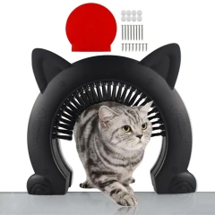 Pet Cat Dog Door Hole Access Direction Controllable Toy For Pet Training Dog Cats Kitten ABS Pet Gate Door Kit with Clean Brush