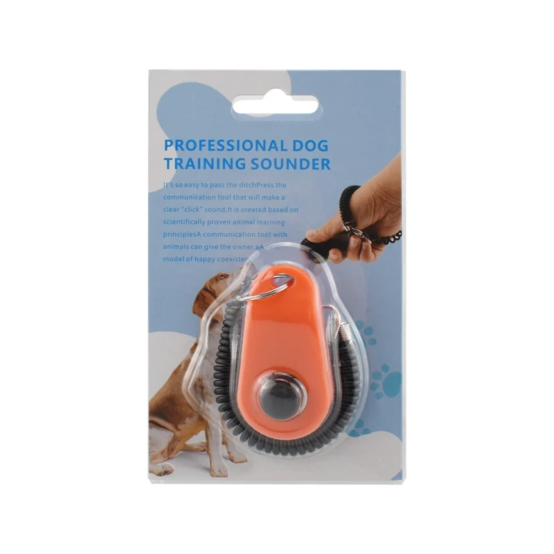 multi-color pet training clicker black wristband blister pack