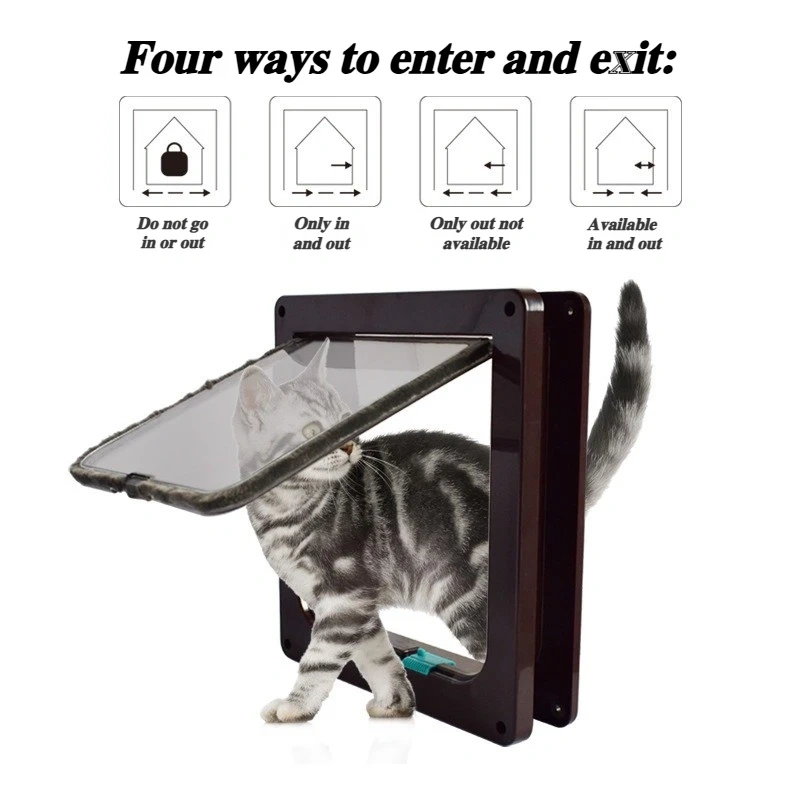 Acrylic Controllable Cat Door Cats Hole Dog Hole Doorway Pet Supplies Accessories Suitable for Wooden Doors and Glass Doors