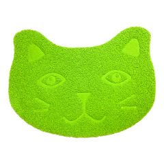 Waterproof Pet Litter Mat High Resilience Fiber Cat Layer Small Kitten Face Paw Pattern