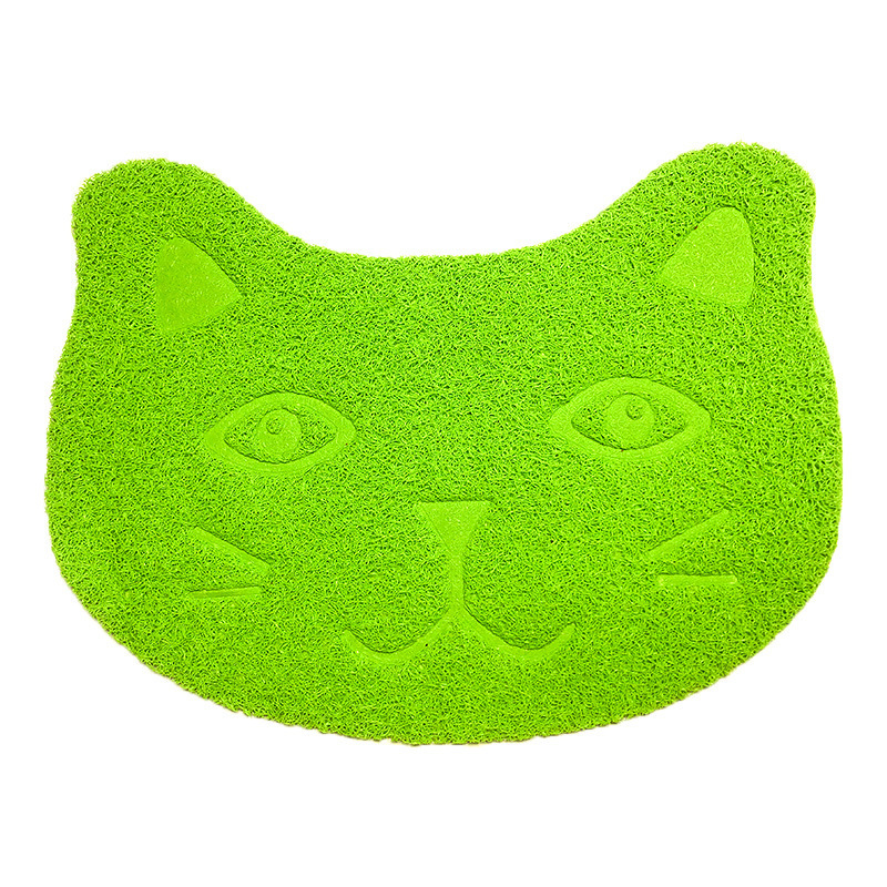Waterproof Pet Litter Mat High Resilience Fiber Cat Layer Small Kitten Face Paw Pattern