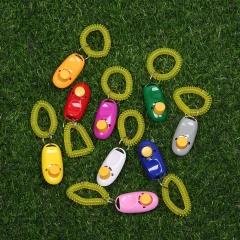 Pet Products Pet Cat Dog Training Clicker Plastic New Dogs Click Trainer Aid Adjustable Wrist Strap Sound Key Chain Dog Repeller