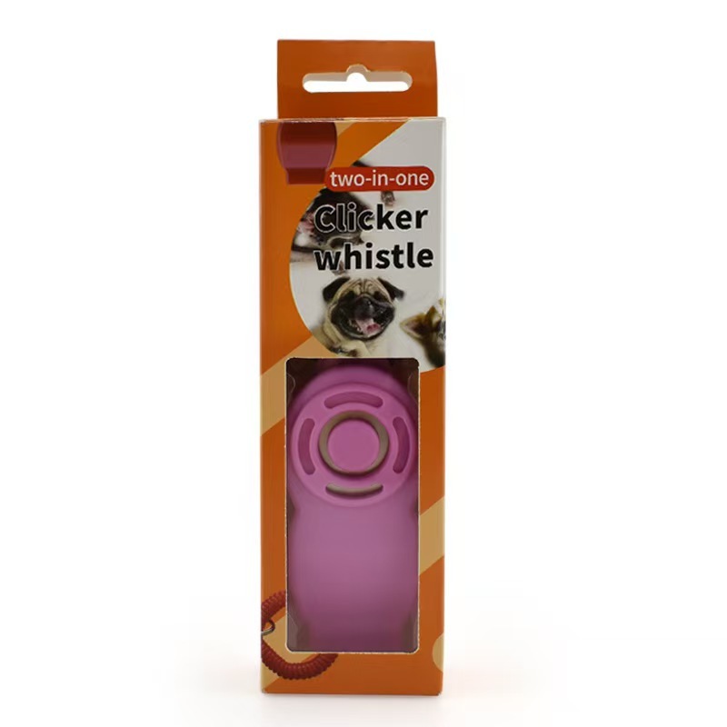 2-in-1 '8'-shaped Pet Dog Training Clicker & Whistle Multi-Color Made of Durable EVA Material
