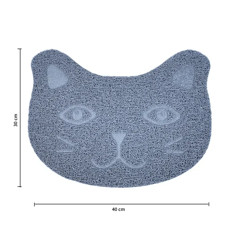 Waterproof Pet Litter Mat High Resilience Fiber Cat Layer Small Kitten Face Paw Pattern Pet Product Toilet Mat Cats Accessories