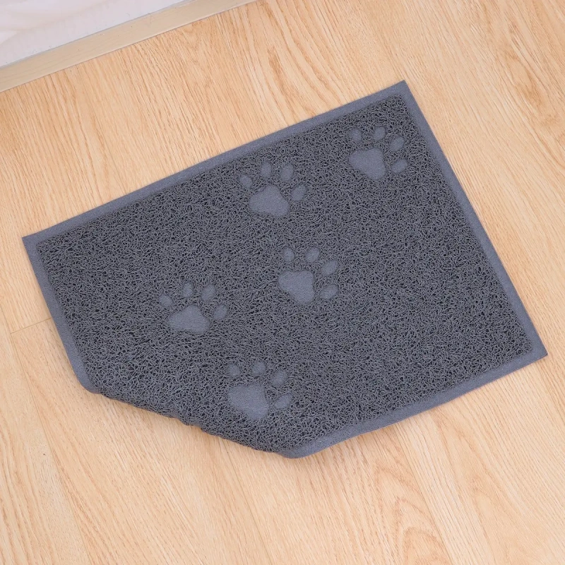 30x40cm Cat Litter Mat PVC Plastic Water Resistant Non Slip Pet Cleaning Carpet for Cats Dogs Gray