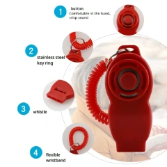 2-in-1 '8'-shaped Pet Dog Training Clicker & Whistle Multi-Color Made of Durable EVA Material Wholesale