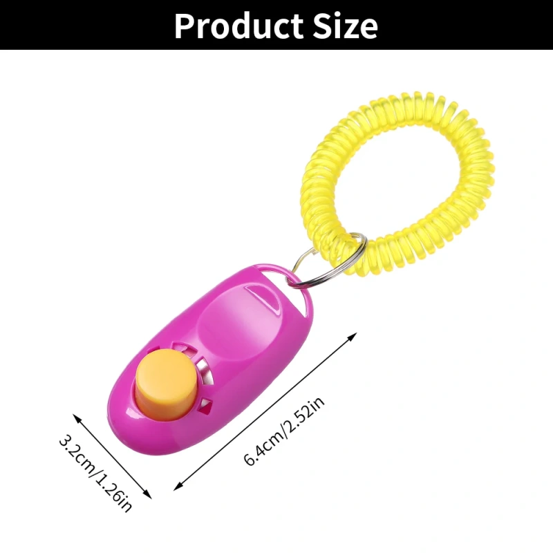 Pet Products Pet Cat Dog Training Clicker Plastic New Dogs Click Trainer Aid Adjustable Wrist Strap Sound Key Chain Dog Repeller