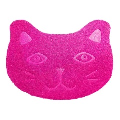 Waterproof Pet Litter Mat High Resilience Fiber Cat Layer Small Kitten Face Paw Pattern