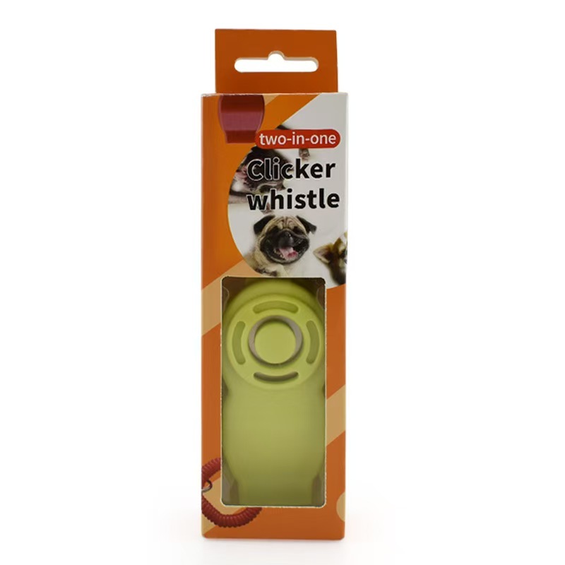 2-in-1 '8'-shaped Pet Dog Training Clicker & Whistle Multi-Color Made of Durable EVA Material