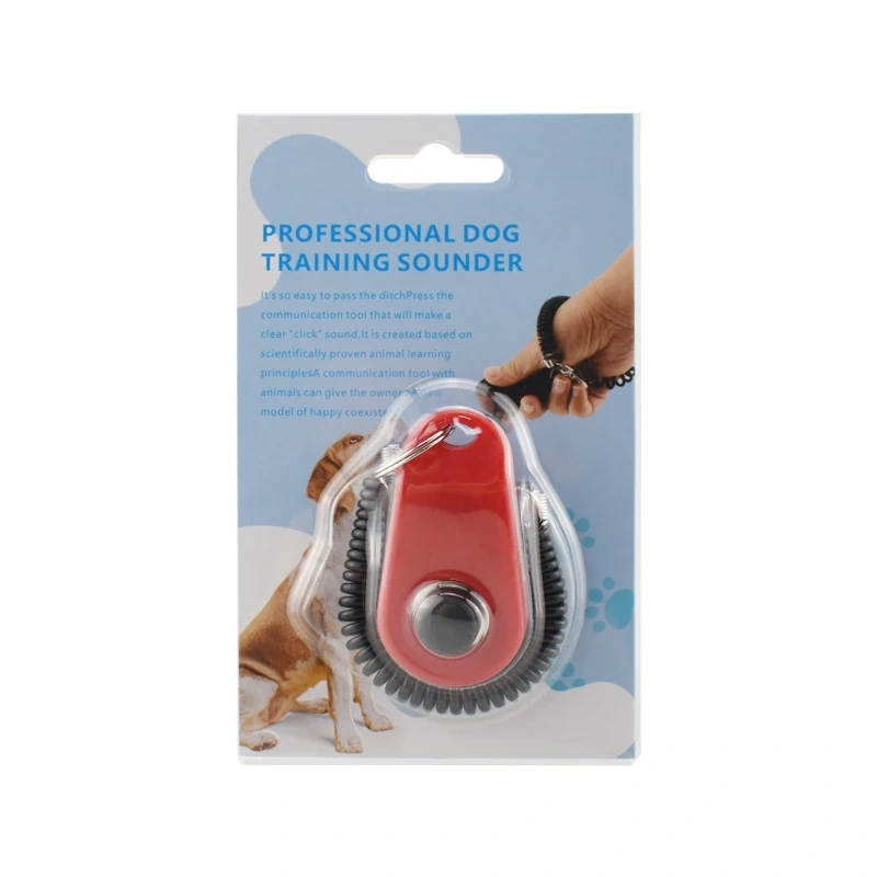 multi-color pet training clicker black wristband blister pack