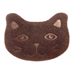 Waterproof Pet Litter Mat High Resilience Fiber Cat Layer Small Kitten Face Paw Pattern