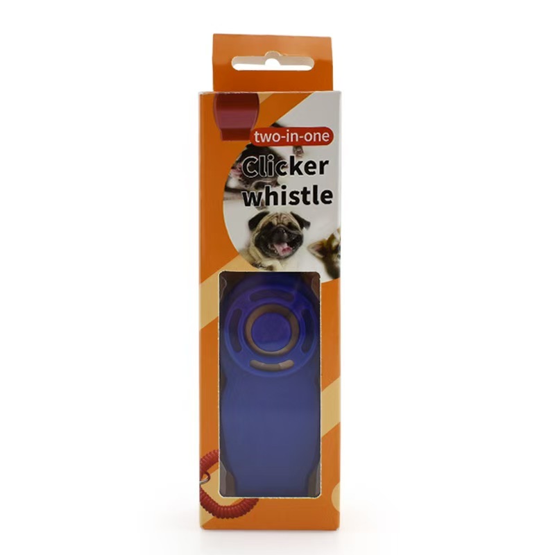 2-in-1 '8'-shaped Pet Dog Training Clicker & Whistle Multi-Color Made of Durable EVA Material