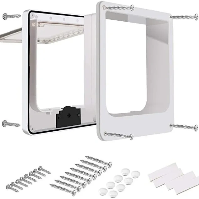 Cat Flap Door  Durable Indoor/Outdoor Pet Door for Cats & Small Dogs  Weatherproof Easy Install