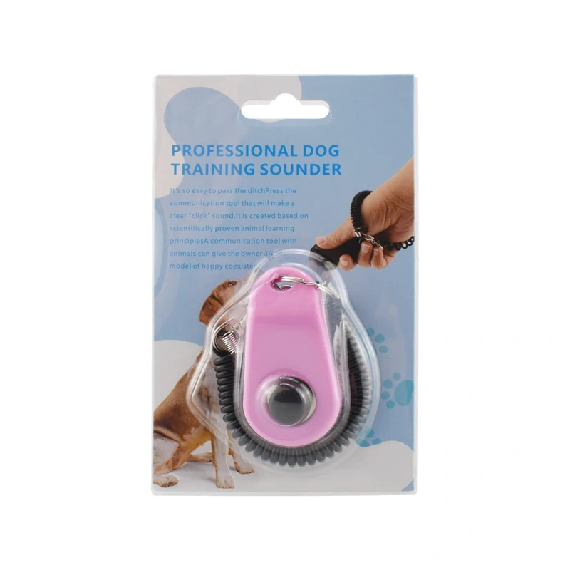 multi-color pet training clicker black wristband blister pack