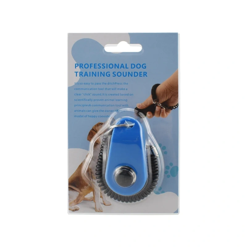 multi-color pet training clicker black wristband blister pack