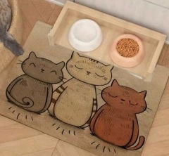 Halloween Spider Web Bat-shape Pet Feeding Mat