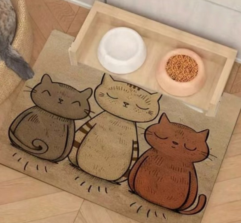 Halloween Spider Web Bat-shape Pet Feeding Mat