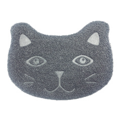 Waterproof Pet Litter Mat High Resilience Fiber Cat Layer Small Kitten Face Paw Pattern