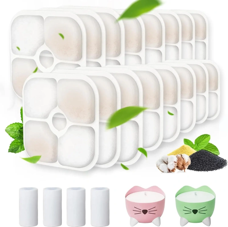 12 Packs Pet Water Fountain Filter Replacement Water Pump Hose Compatible with Catit PIXI Pet Water Dispenser