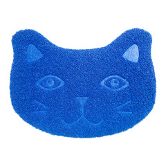 Waterproof Pet Litter Mat High Resilience Fiber Cat Layer Small Kitten Face Paw Pattern