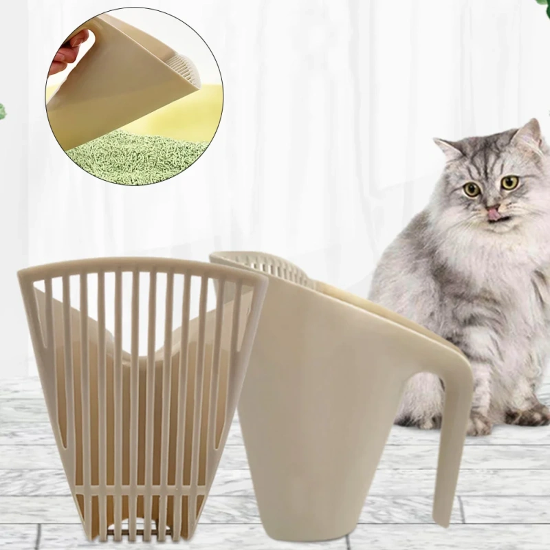 / Set Cat Litter Boxes Shovel Cleaning Tool Cat Toilet Plastic Shovel Scoop with Handle Cat Litter Shovel Shovel with Handle
